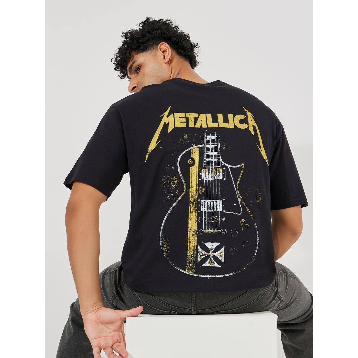 Styli Oversize Metallica Acid Washed Graphic Print Jersey T-Shirt-men-clothing-tshirtsandpolos-tshirts-image-1