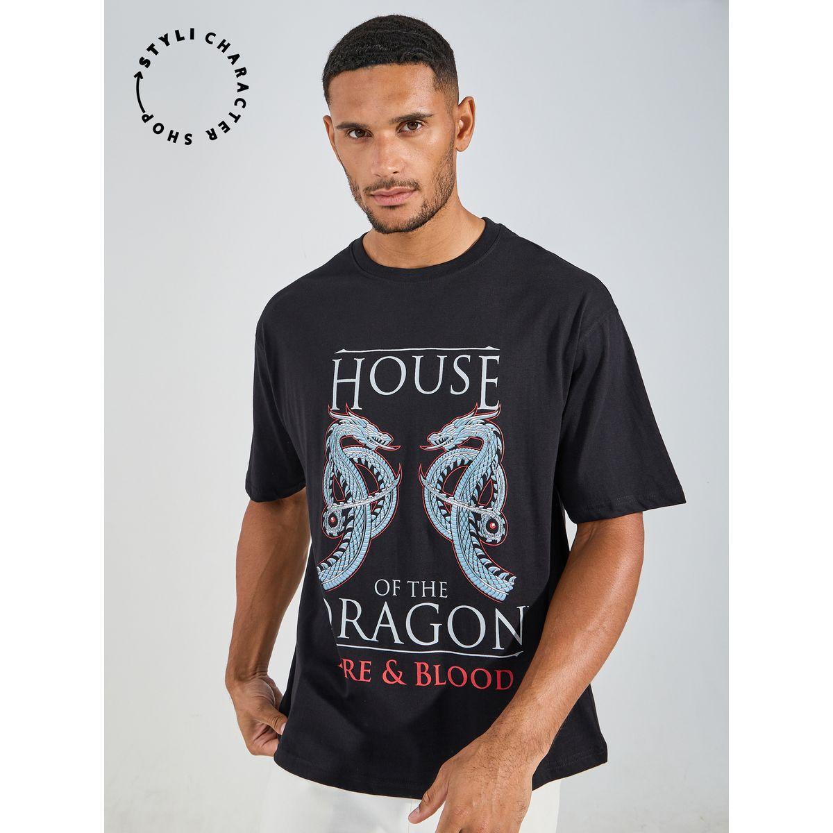Styli House of Dragon Print Compact Jersey Oversized T-Shirt-men-clothing-tshirtsandpolos-tshirts-image-1