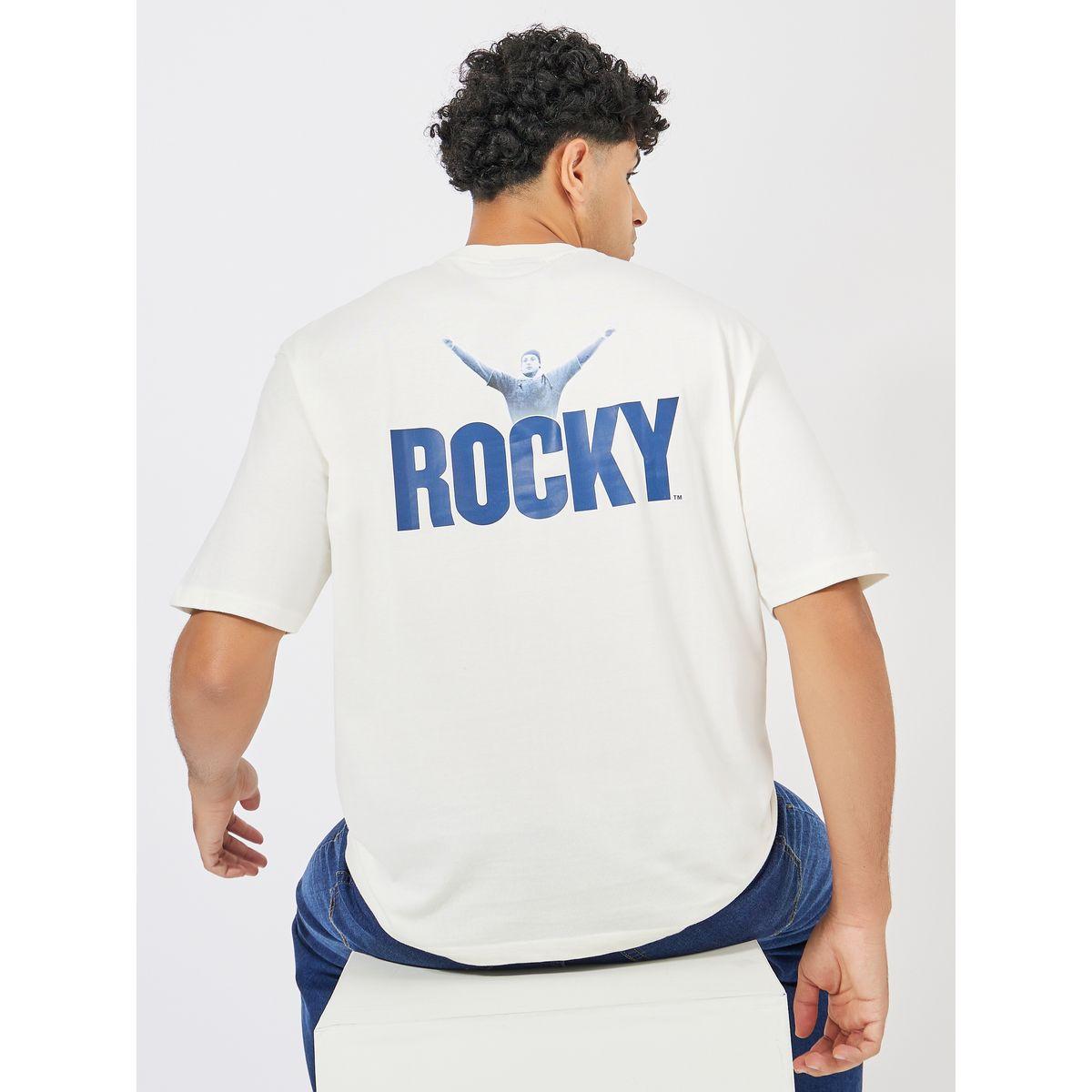 Styli Rocky Front and Back Graphic Print Compact Jersey Oversized T-Shirt-men-clothing-tshirtsandpolos-tshirts-image-1