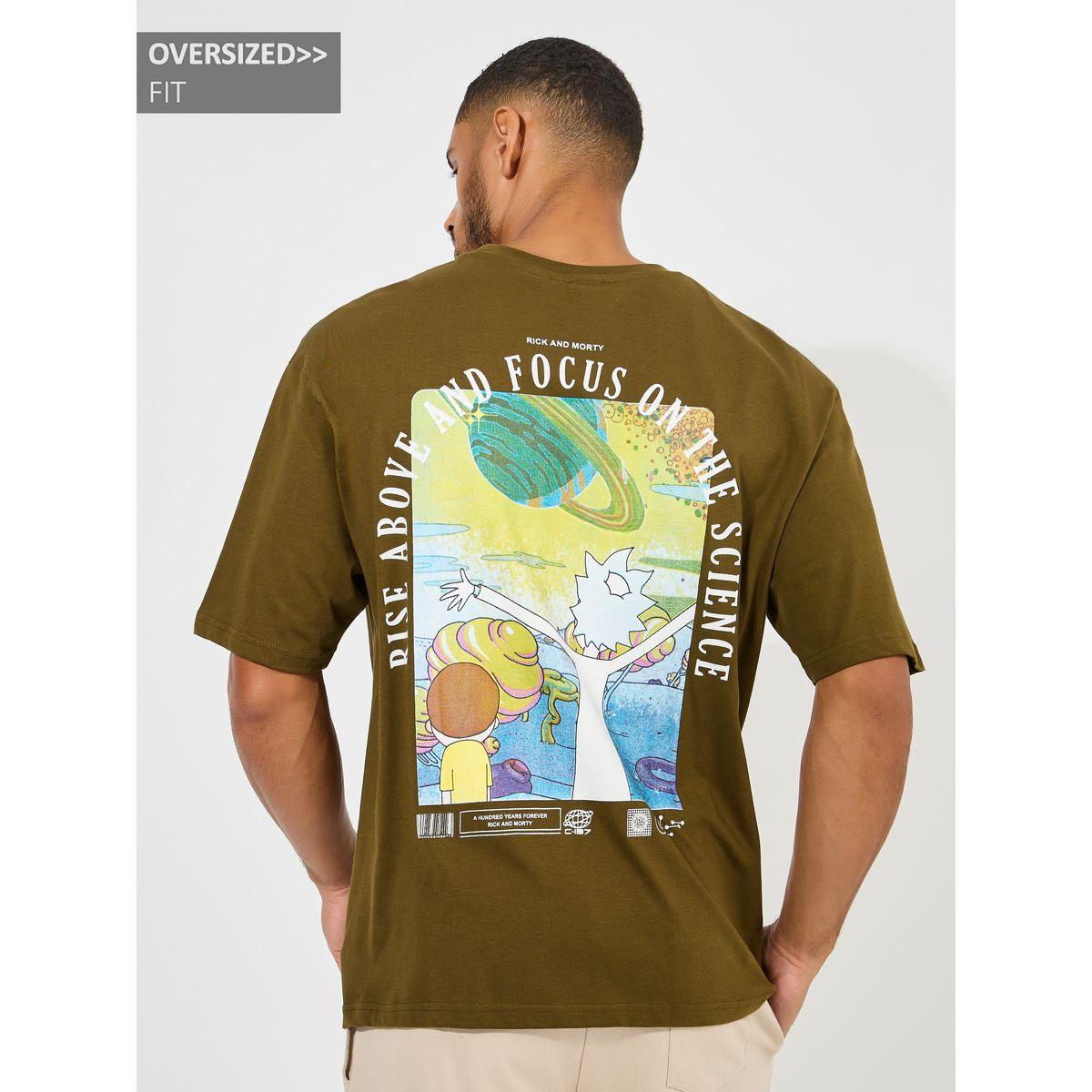 Styli Rick & Morty Sticker Graphic Print Compact Jersey Oversized T-Shirt-men-clothing-tshirtsandpolos-tshirts-image-1