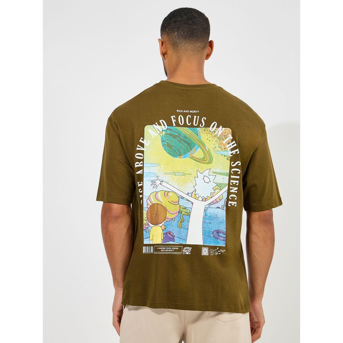 Styli Rick & Morty Sticker Graphic Print Compact Jersey Oversized T-Shirt-men-clothing-tshirtsandpolos-tshirts-image-5