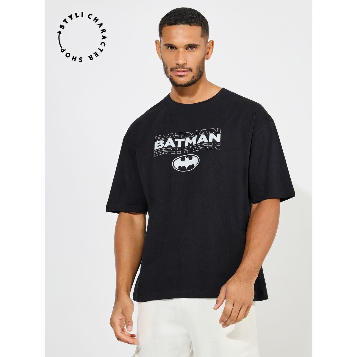 Styli Batman Graphic Print Compact Jersey Oversized T-Shirt-men-clothing-tshirtsandpolos-tshirts-image-1