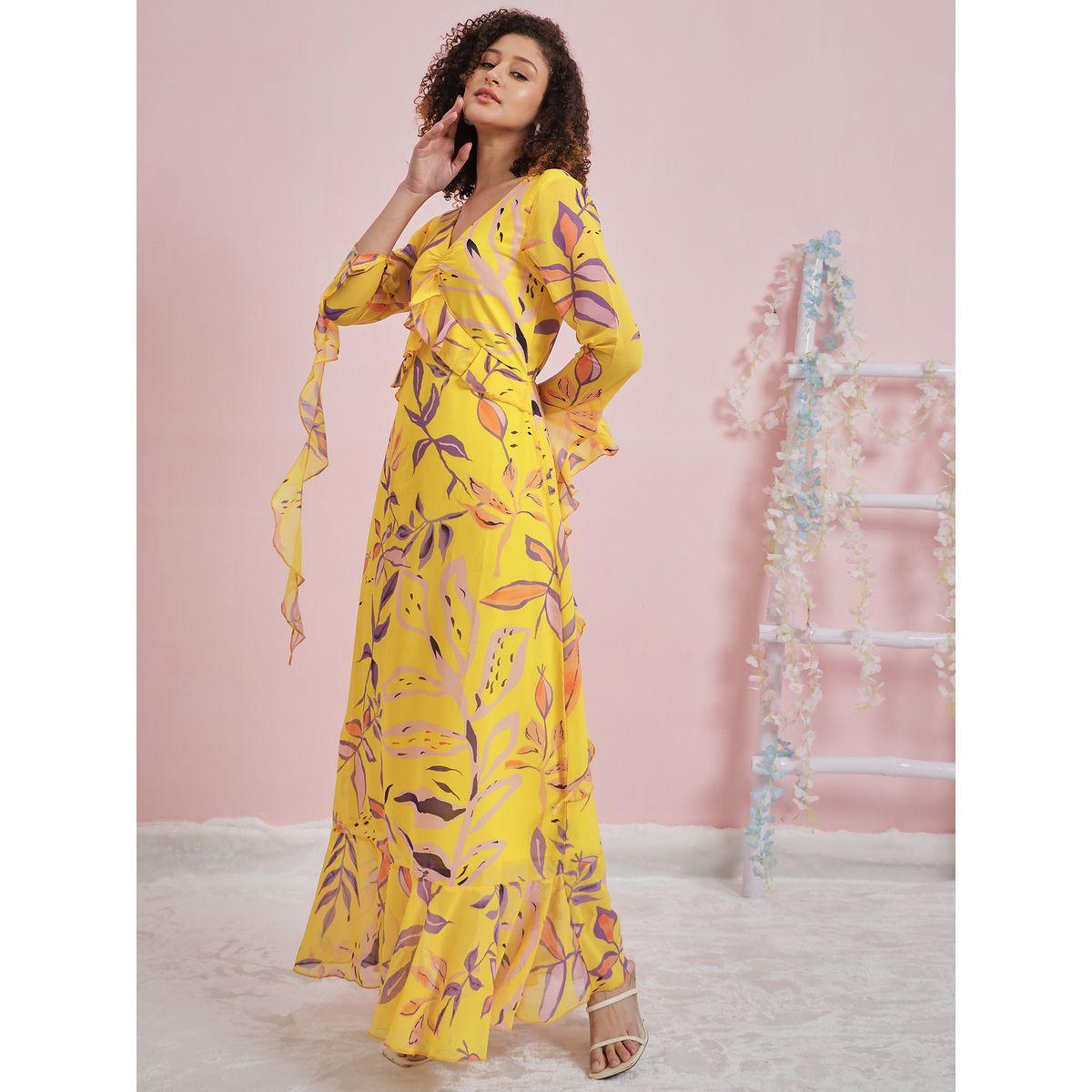 Athena X Styli  All Over Print V Neck Frill Maxi Dress-women-clothing-dresses-image-2