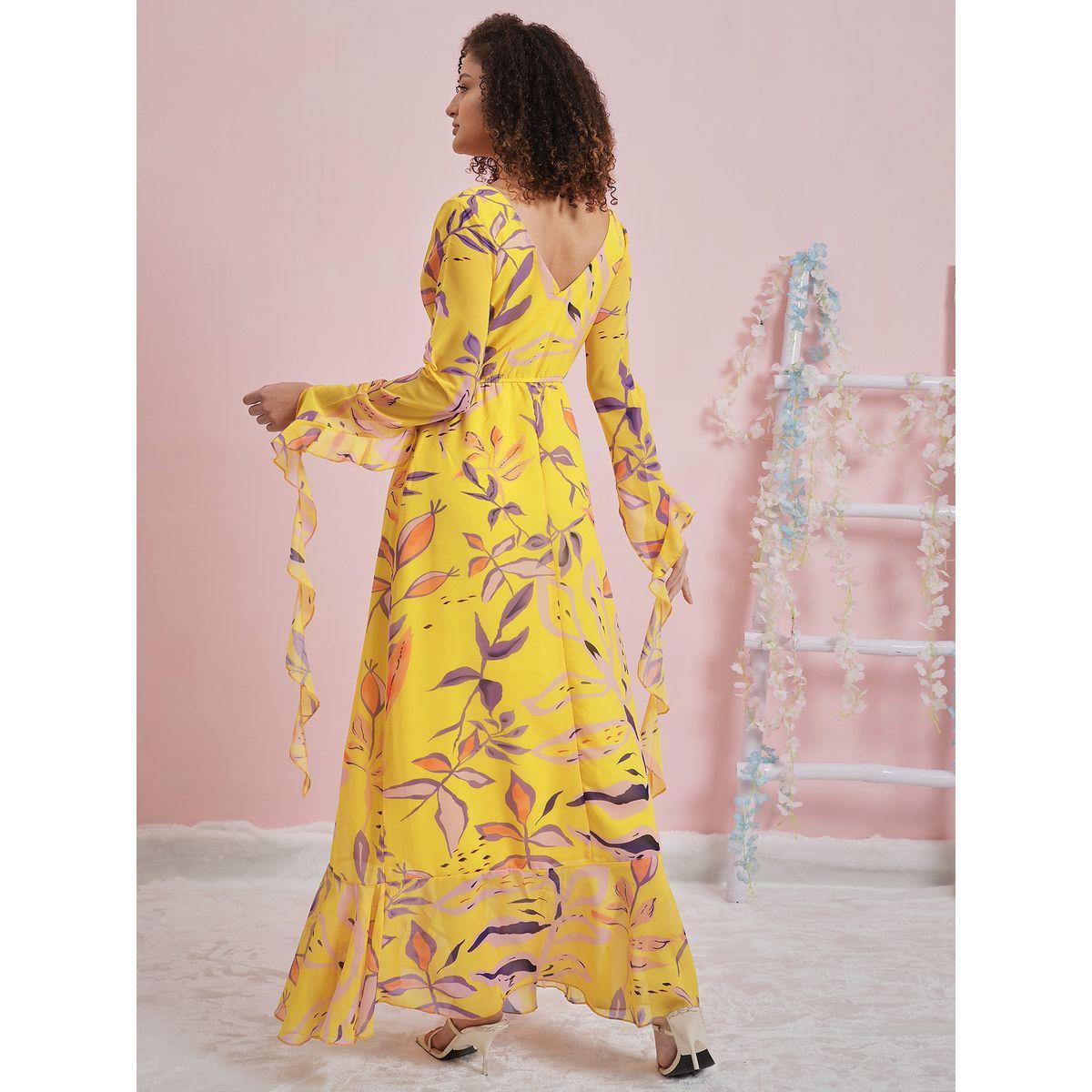 Athena X Styli  All Over Print V Neck Frill Maxi Dress-women-clothing-dresses-image-3