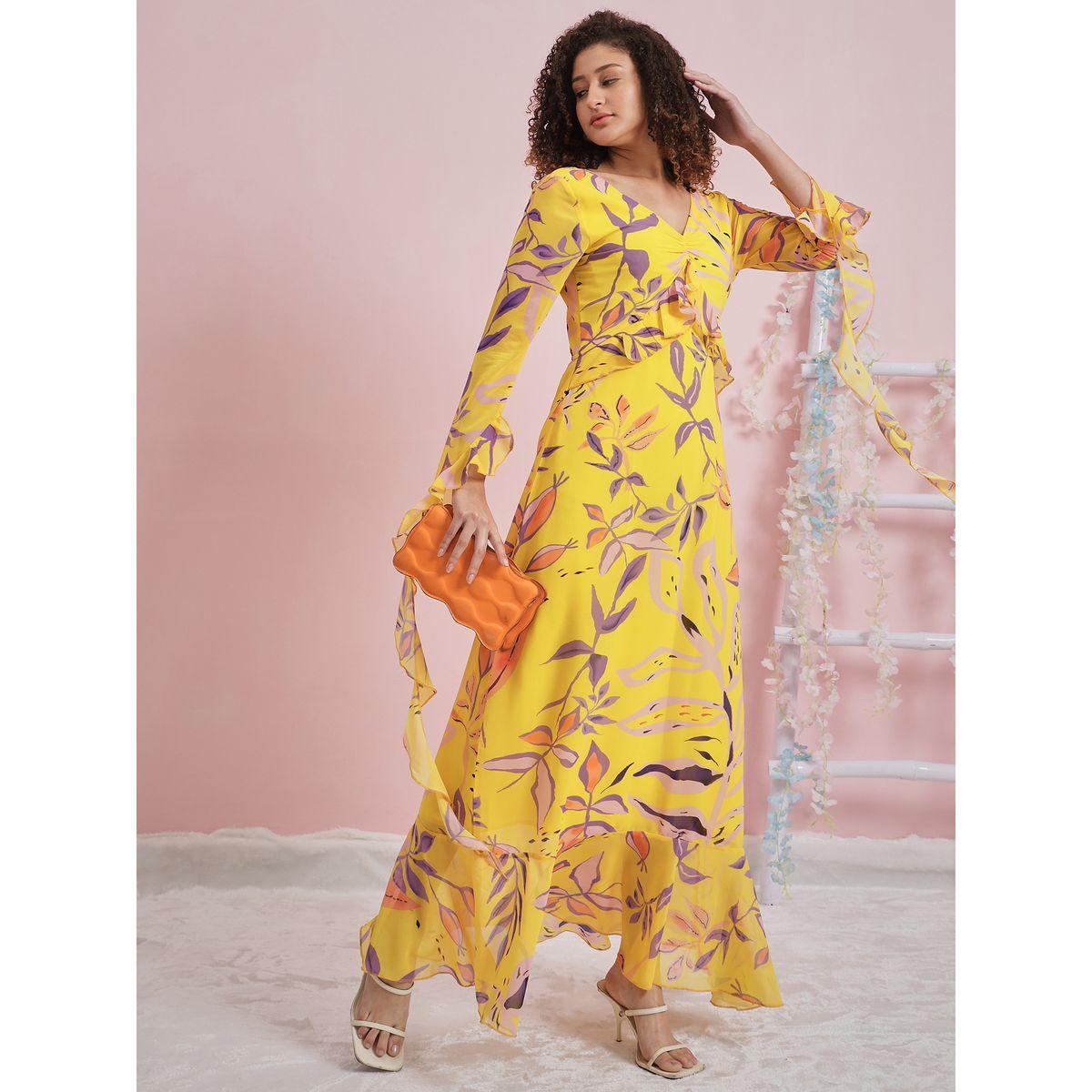 Athena X Styli  All Over Print V Neck Frill Maxi Dress-women-clothing-dresses-image-4