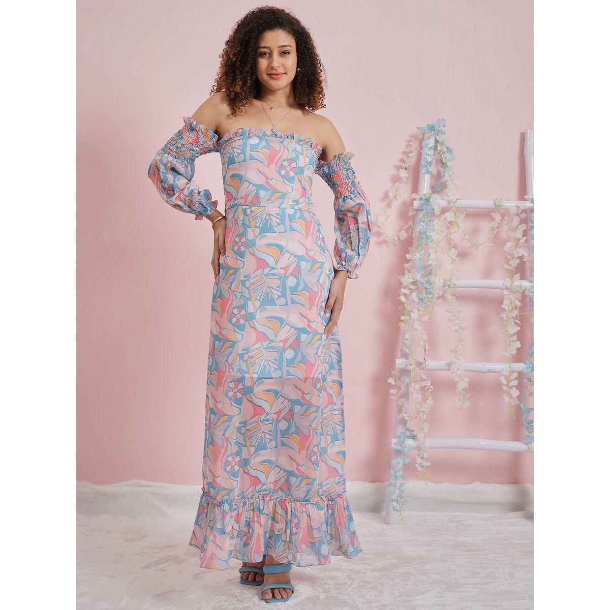 فستان طويل باكتاف مكشوفة وطبعة زهور أثينا × ستايلي-women-clothing-dresses-image-1