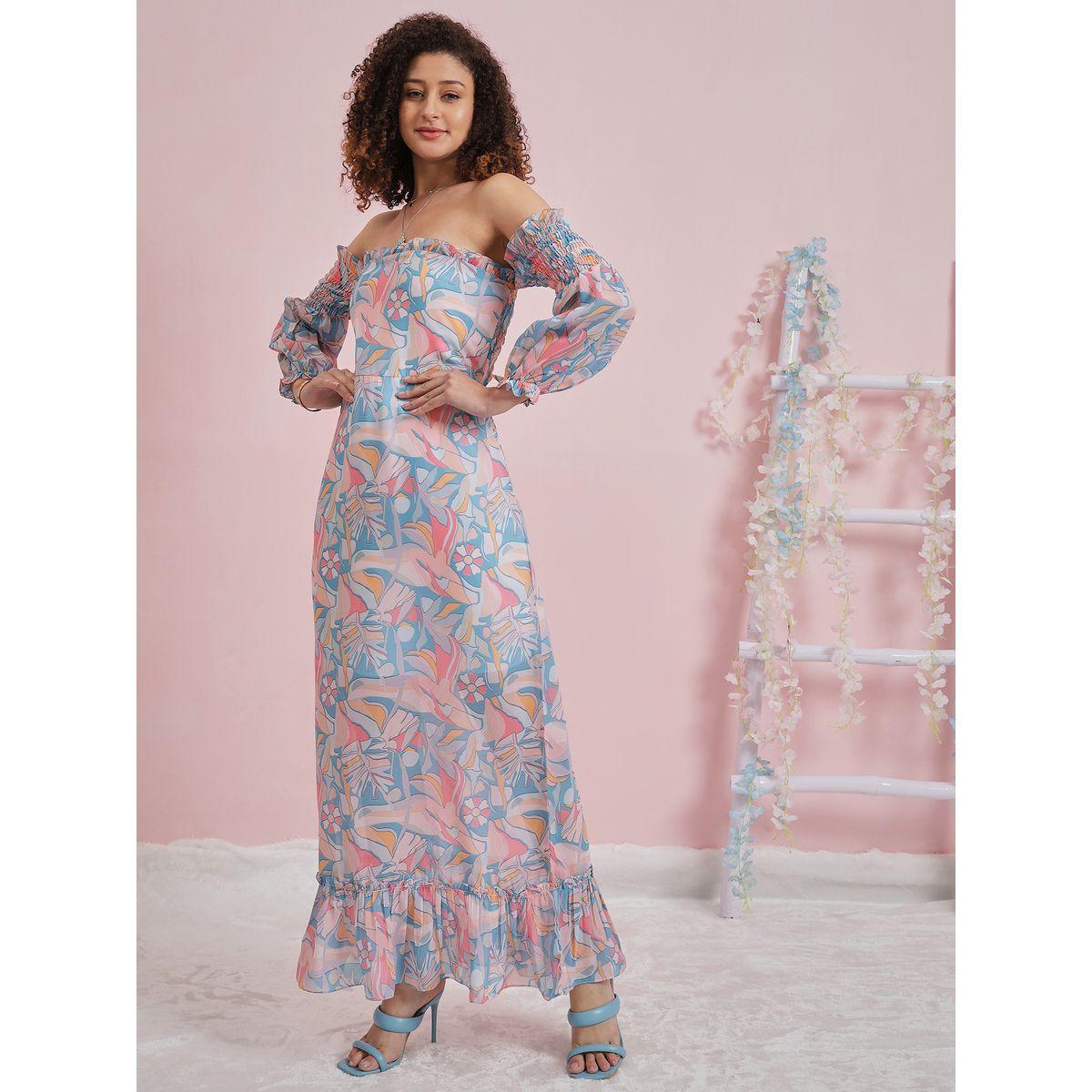 فستان طويل باكتاف مكشوفة وطبعة زهور أثينا × ستايلي-women-clothing-dresses-image-2