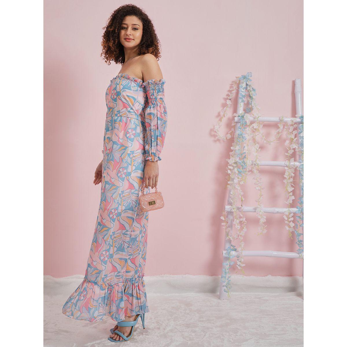 فستان طويل باكتاف مكشوفة وطبعة زهور أثينا × ستايلي-women-clothing-dresses-image-4