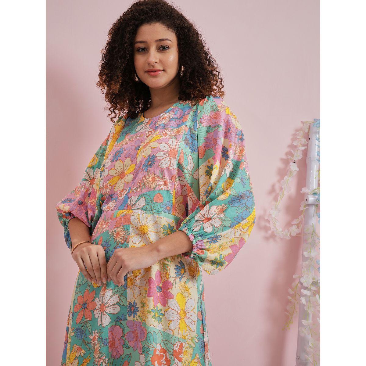 Athena X Styli  Floral Print Maxi Dress with Puff Sleeves-women-clothing-dresses-image-6