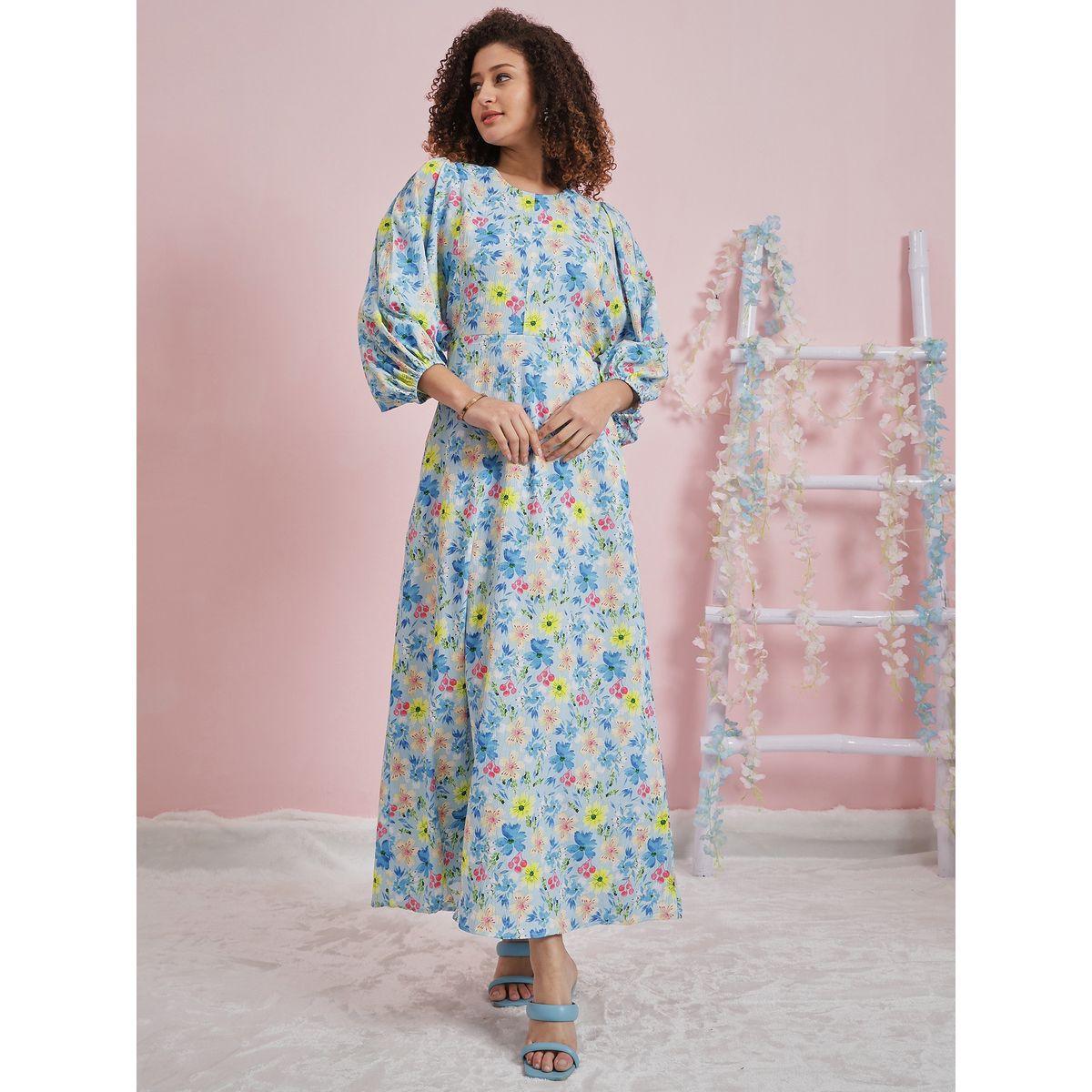 Athena Floral Print Maxi Dress with Puff Sleeves-women-clothing-dresses-image-1