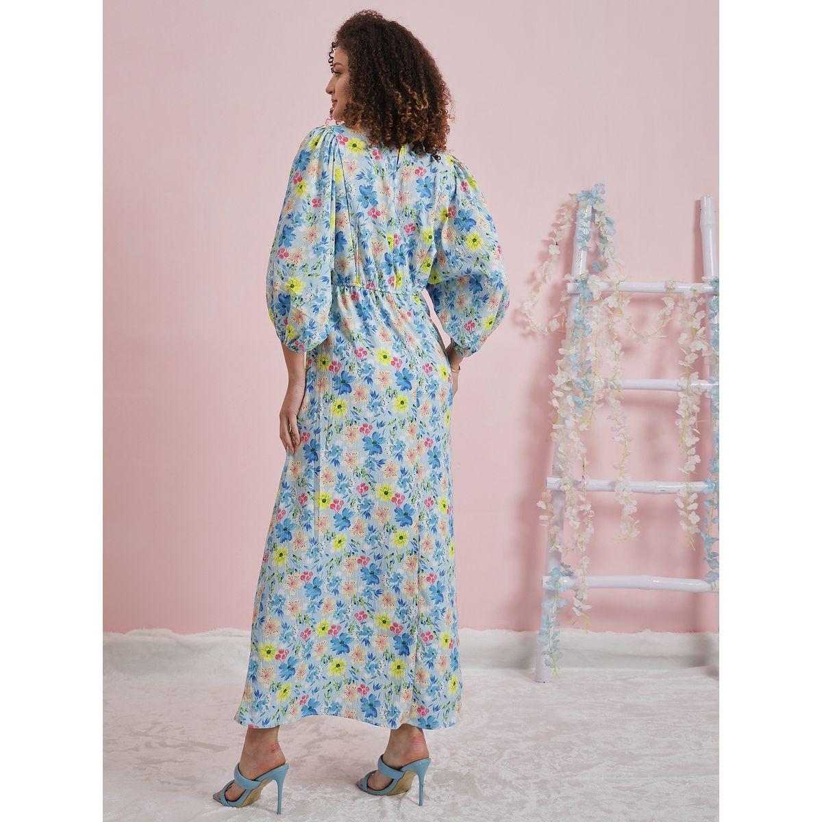 Athena Floral Print Maxi Dress with Puff Sleeves-women-clothing-dresses-image-3