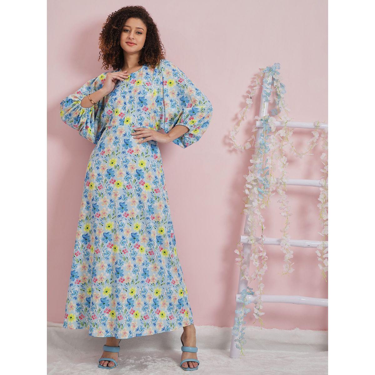 Athena Floral Print Maxi Dress with Puff Sleeves-women-clothing-dresses-image-5