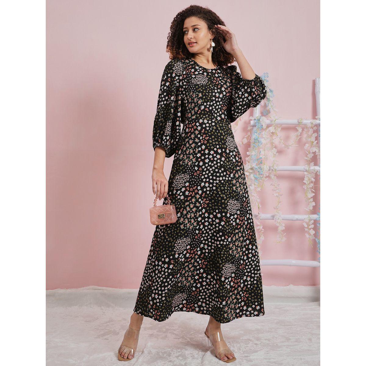 Athena Floral Print Maxi Dress with Balloon Sleeves-women-clothing-dresses-image-4