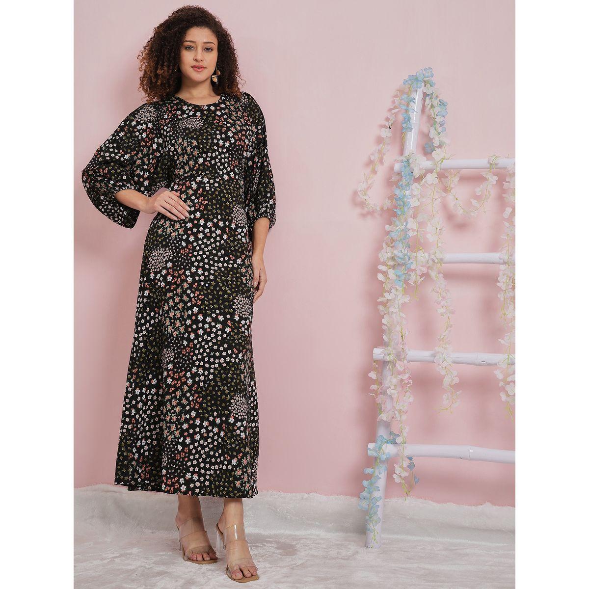 Athena Floral Print Maxi Dress with Balloon Sleeves-women-clothing-dresses-image-5