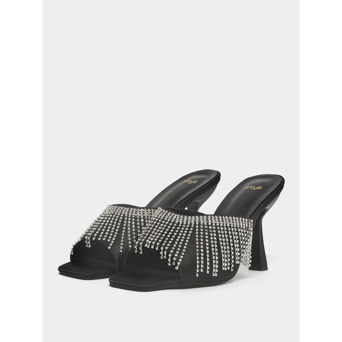 Styli Sparkly Rhinestone Peep Toe Sandals-women-shoes-heels-image-3
