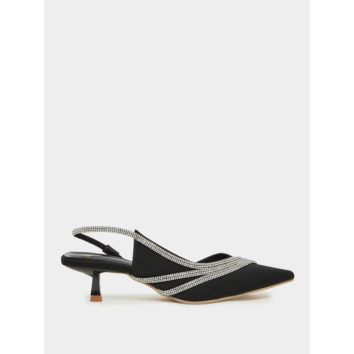 Styli Pointed Toe Slingback Crystal Design Pumps-women-shoes-heels-image-1
