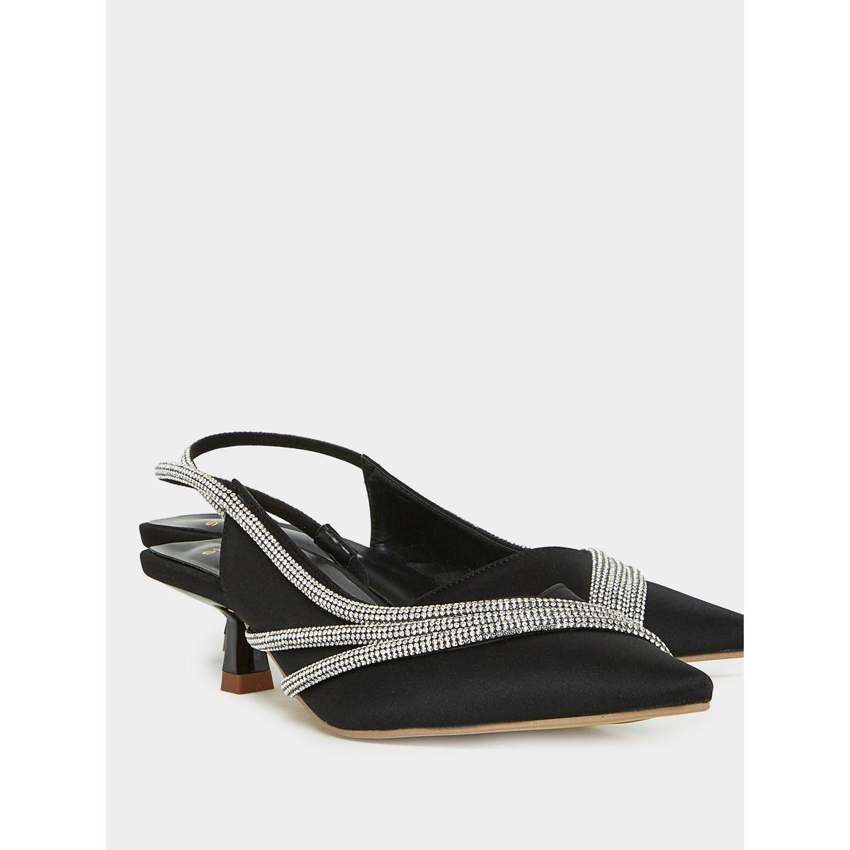 Styli Pointed Toe Slingback Crystal Design Pumps-women-shoes-heels-image-3