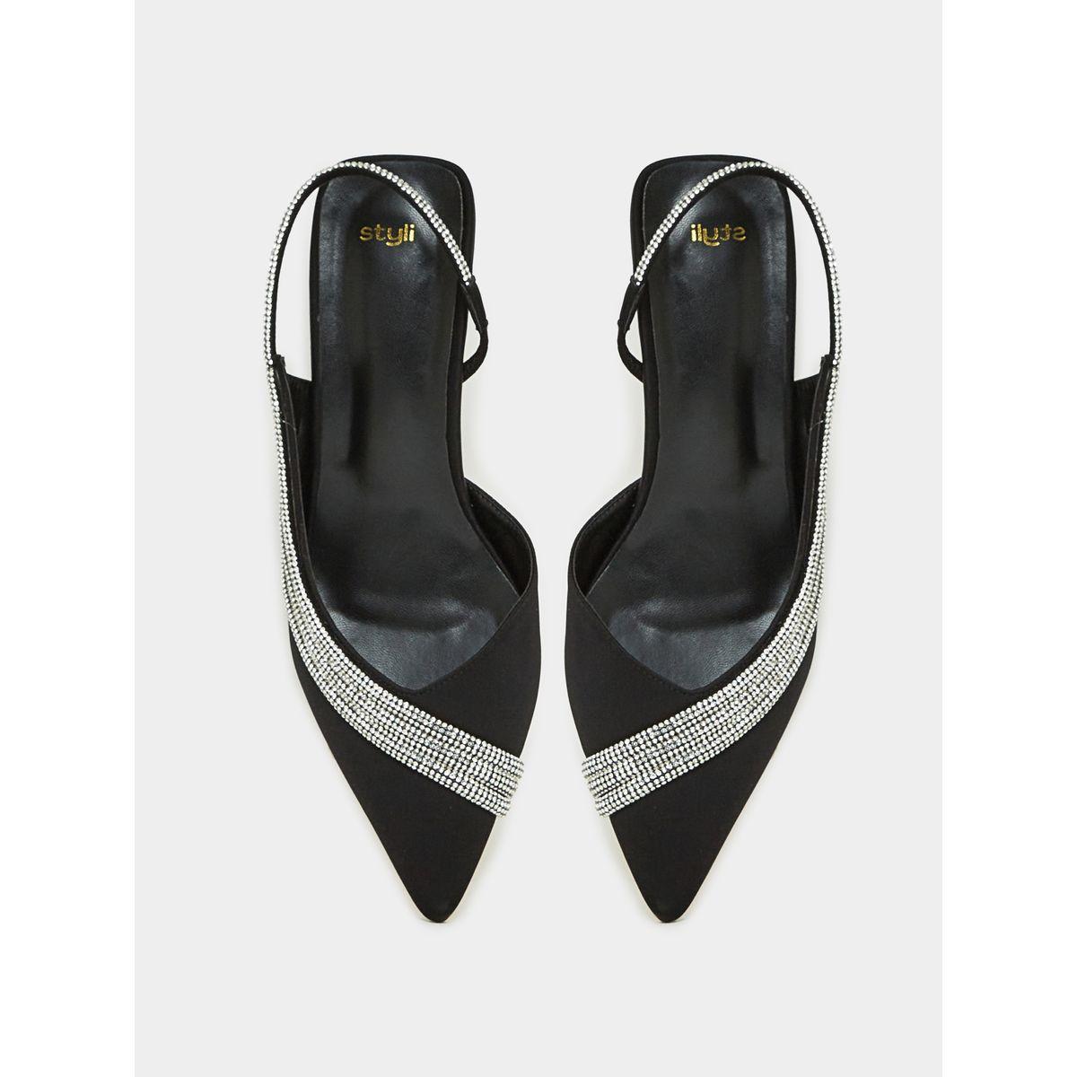 Styli Pointed Toe Slingback Crystal Design Pumps-women-shoes-heels-image-5