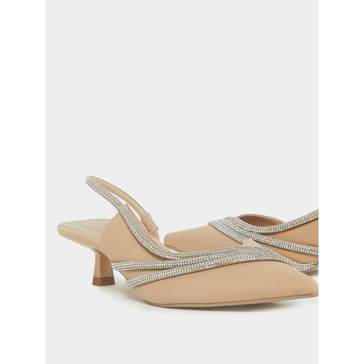 Styli Pointed Toe Slingback Crystal Design Pumps-women-shoes-heels-image-3