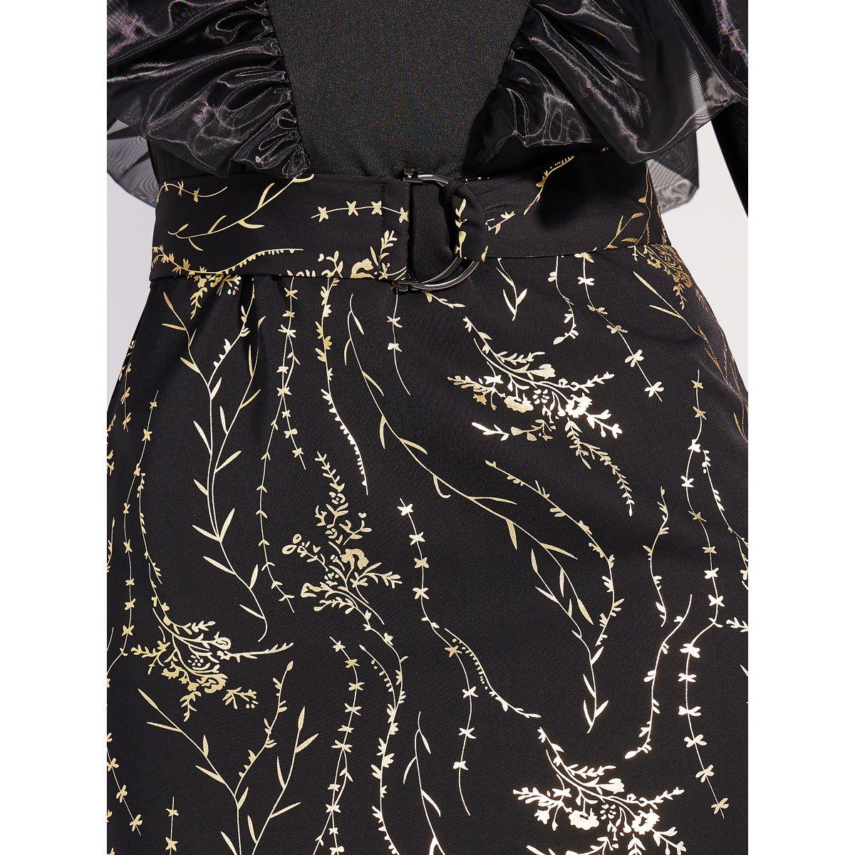 فستان ميدي بطبعة فويل وتفاصيل كشكش-women-clothing-dresses-image-3