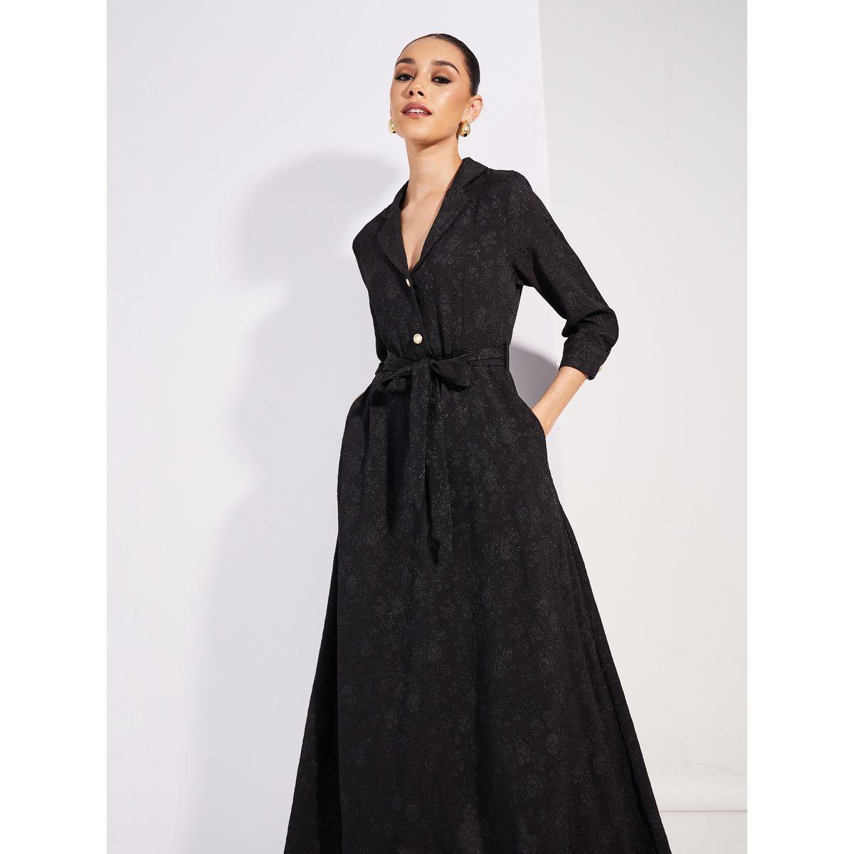 Styli Limited Jacquard Mock Wrap Maxi Dress-women-clothing-dresses-image-2