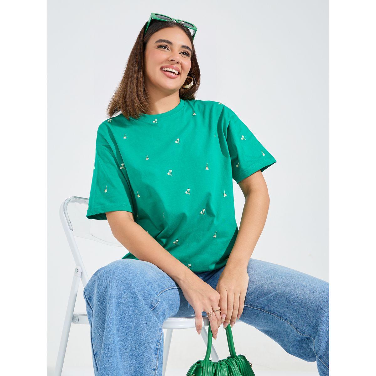 Styli Elevate Oversized Embroidery Detail T-Shirt-women-clothing-tshirts-image-1