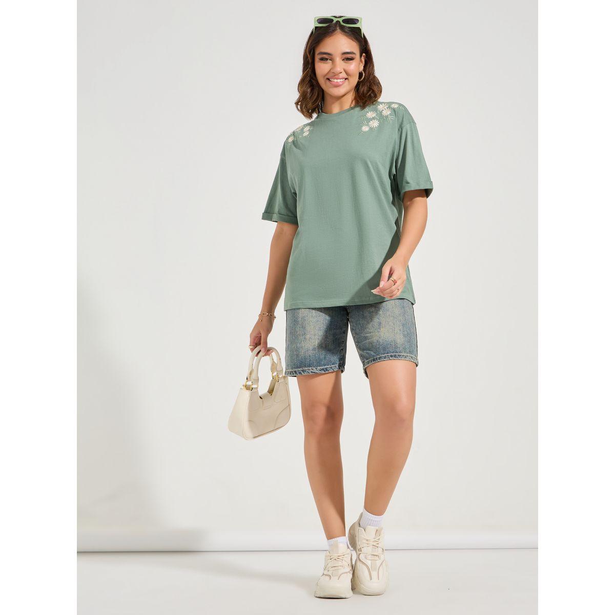 Styli Elevate Oversized Placement Embroidery Detail Cotton T-Shirt-women-clothing-tshirts-image-2