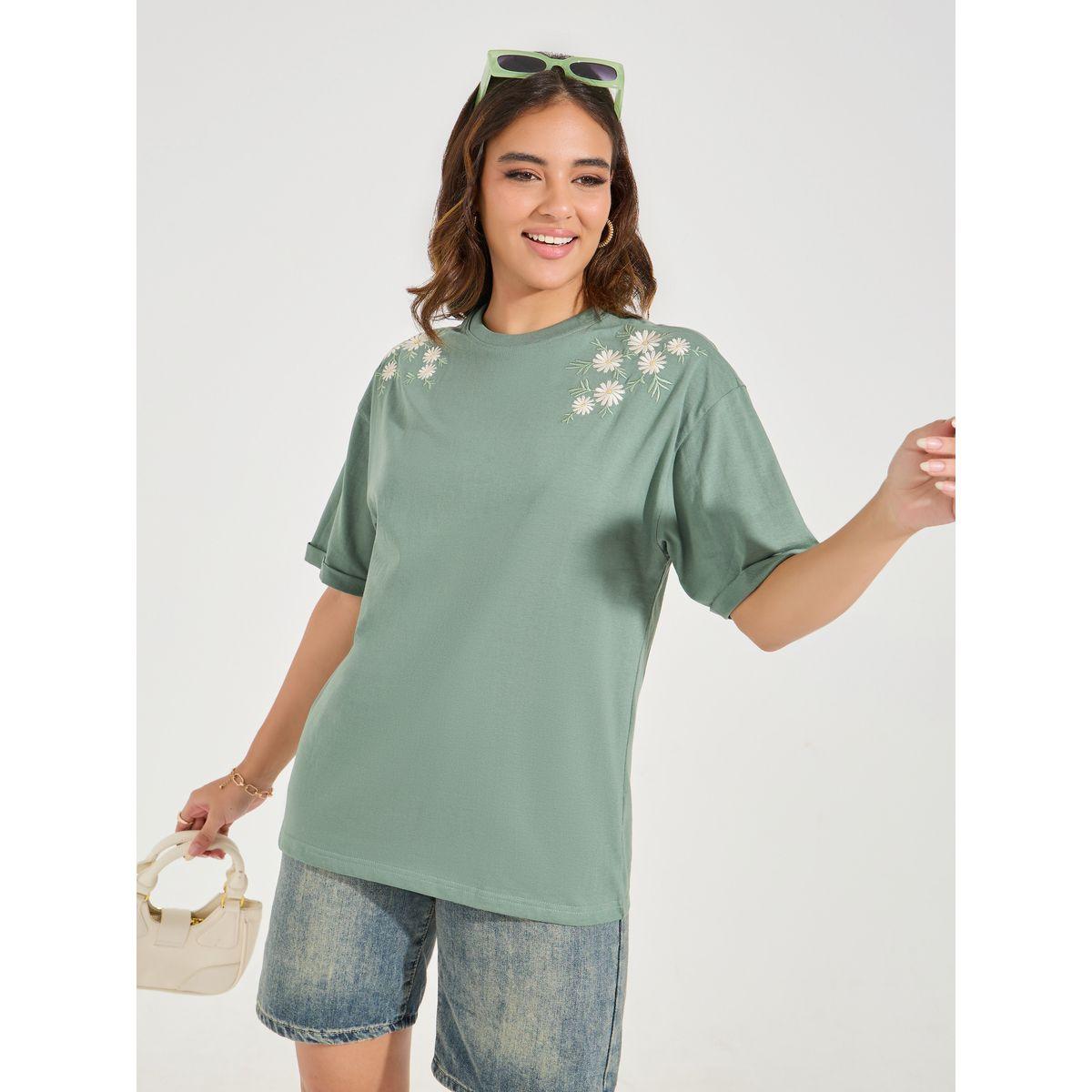 Styli Elevate Oversized Placement Embroidery Detail Cotton T-Shirt-women-clothing-tshirts-image-3