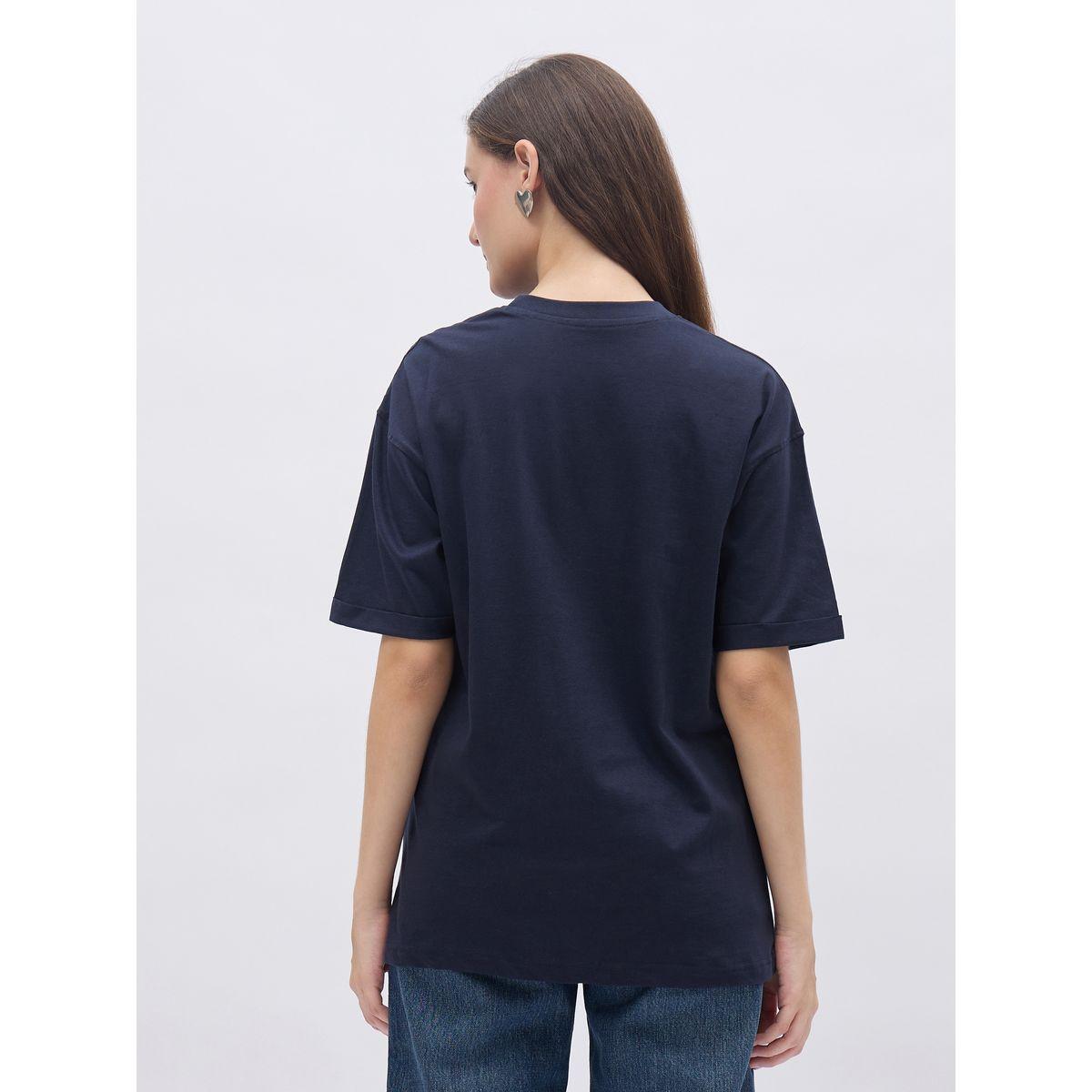Styli Oversized Placement Embroidery Detail Cotton T-Shirt-women-clothing-tshirts-image-5