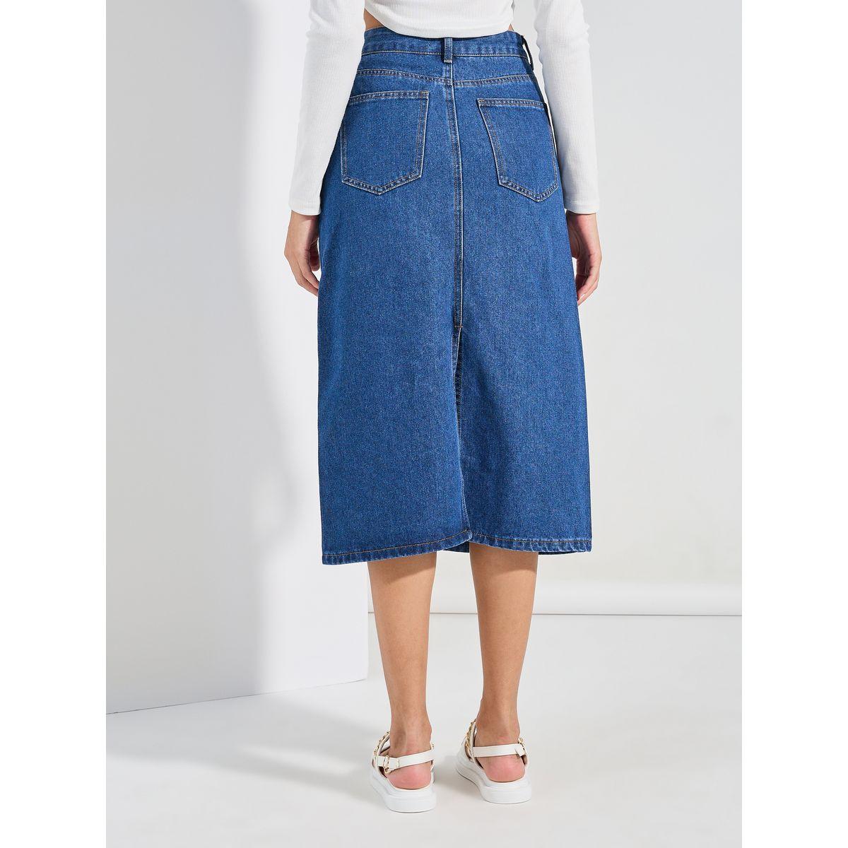 Styli Cut-Out Detail Denim Midi Skirt-women-clothing-bottoms-skirts-image-4