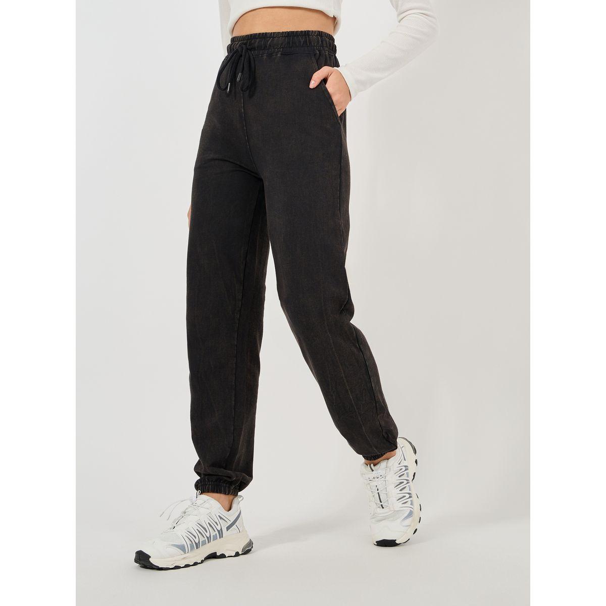 Styli Elevate High Rise Washed Joggers with Drawstring-women-clothing-bottoms-joggers-image-2