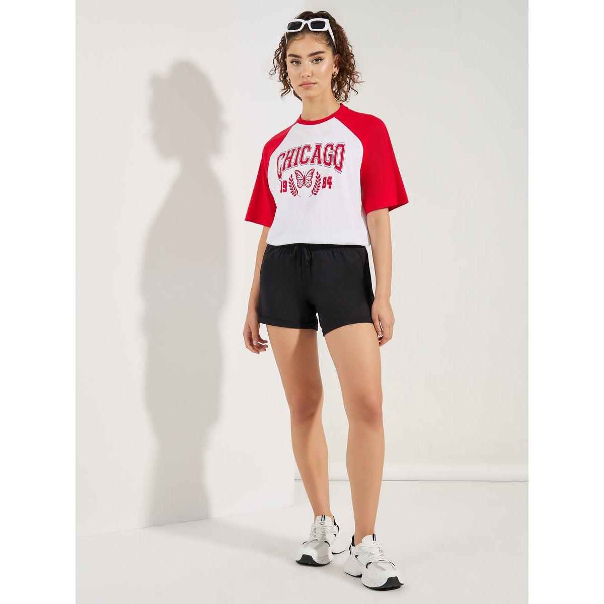 Styli Solid Basic Shorts with Drawstring-women-clothing-bottoms-shorts-image-1