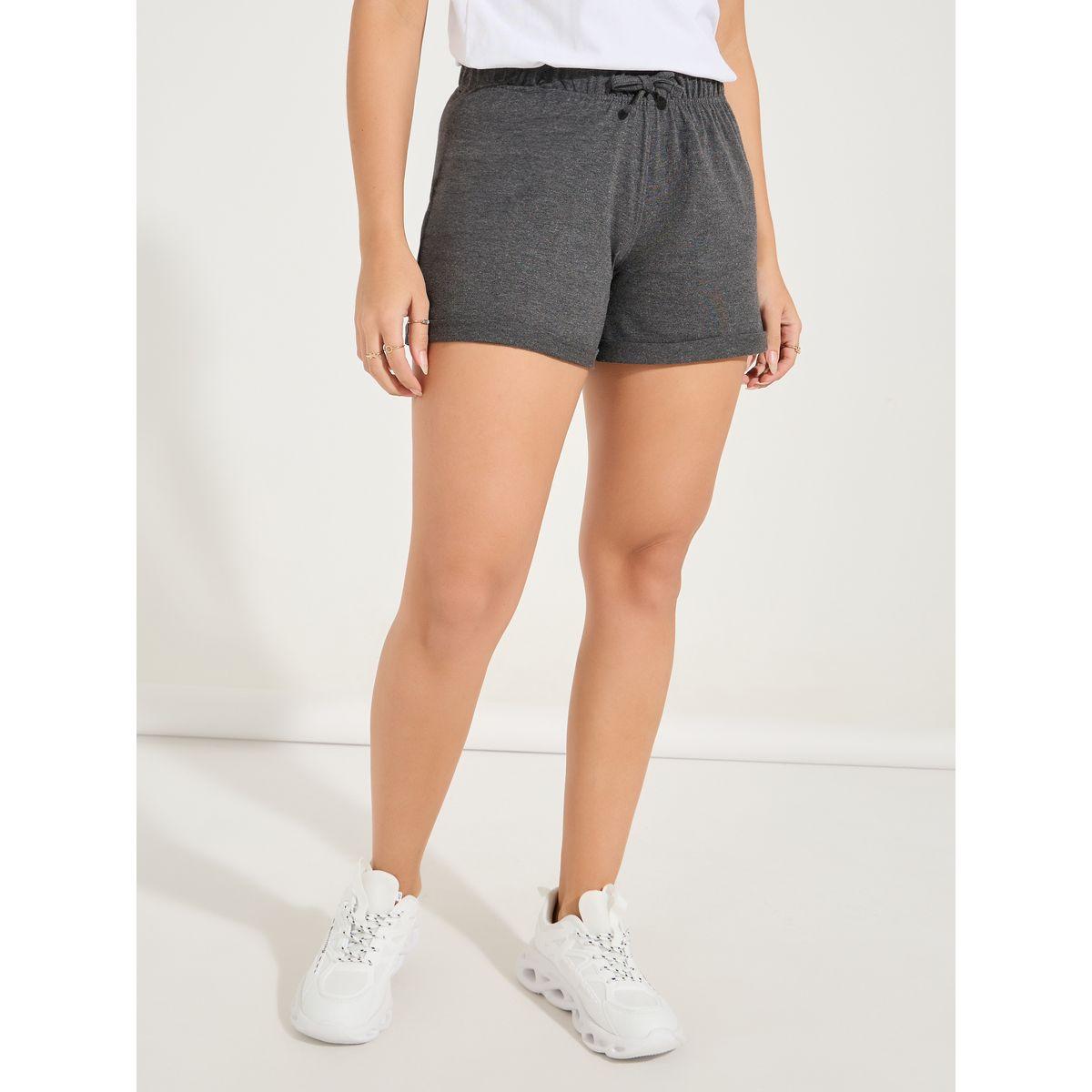 Styli Solid Basic Shorts with Drawstring-women-clothing-bottoms-shorts-image-2