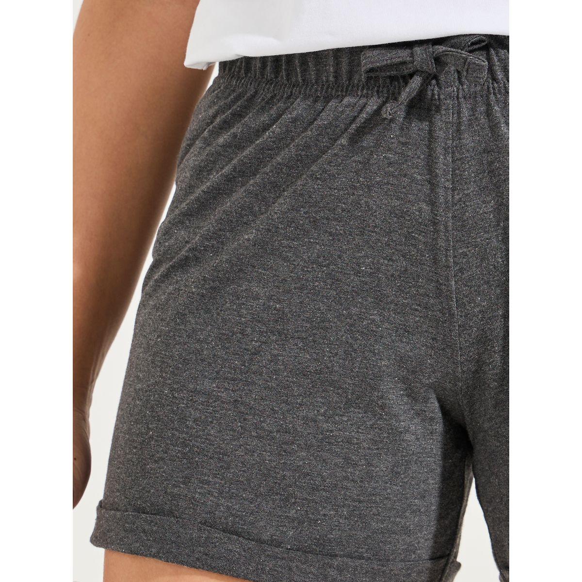 Styli Solid Basic Shorts with Drawstring-women-clothing-bottoms-shorts-image-3