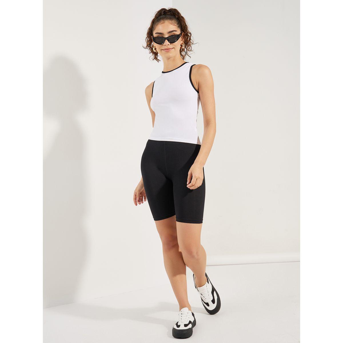 Styli Solid Basic Cycling Shorts-women-clothing-shorts-image-1