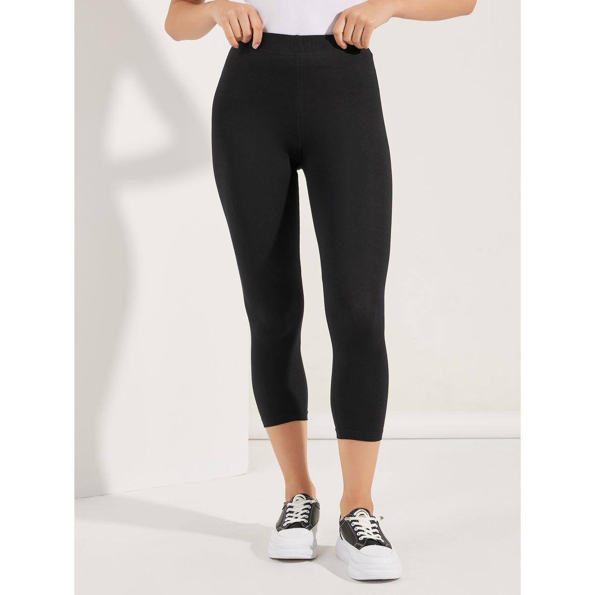 Styli Elastic Waistband Basic Capri Length Leggings-women-clothing-bottoms-leggings-image-2
