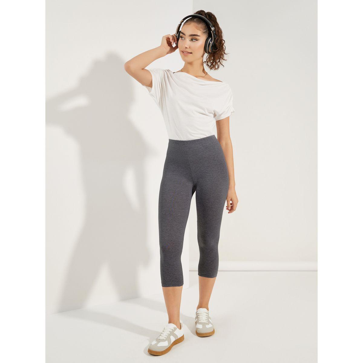 ليقنز بطول كابري مع خصر مطاطي-women-clothing-leggings-image-1