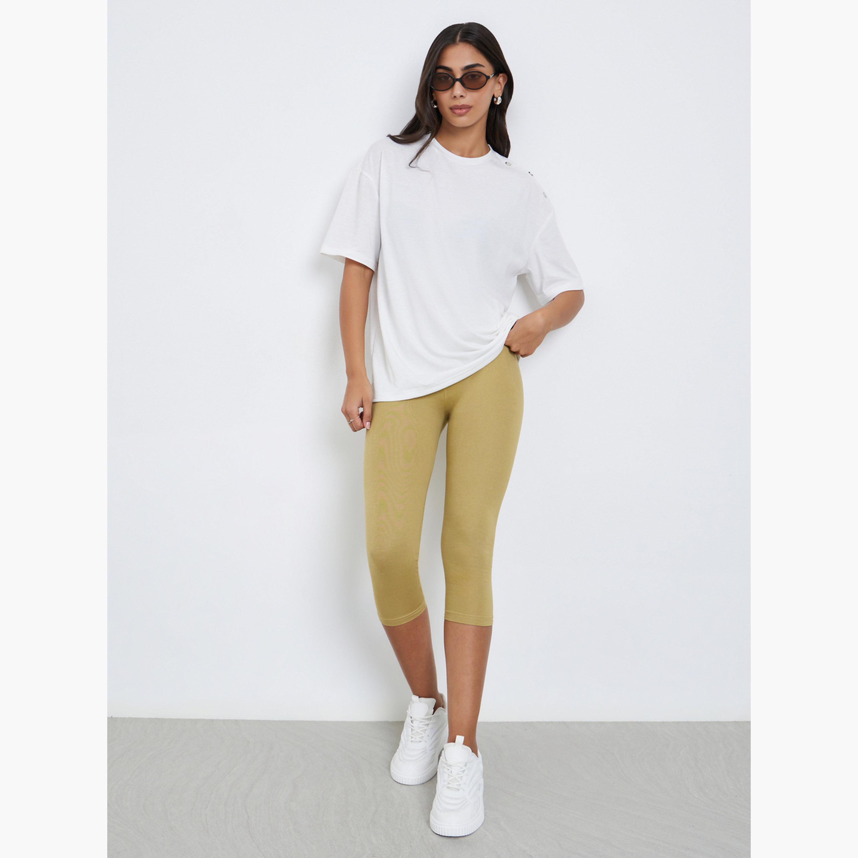 ستايلي - بنطال ضيق بطول الكابري بخصر مطاطي-women-clothing-bottoms-leggings-image-2