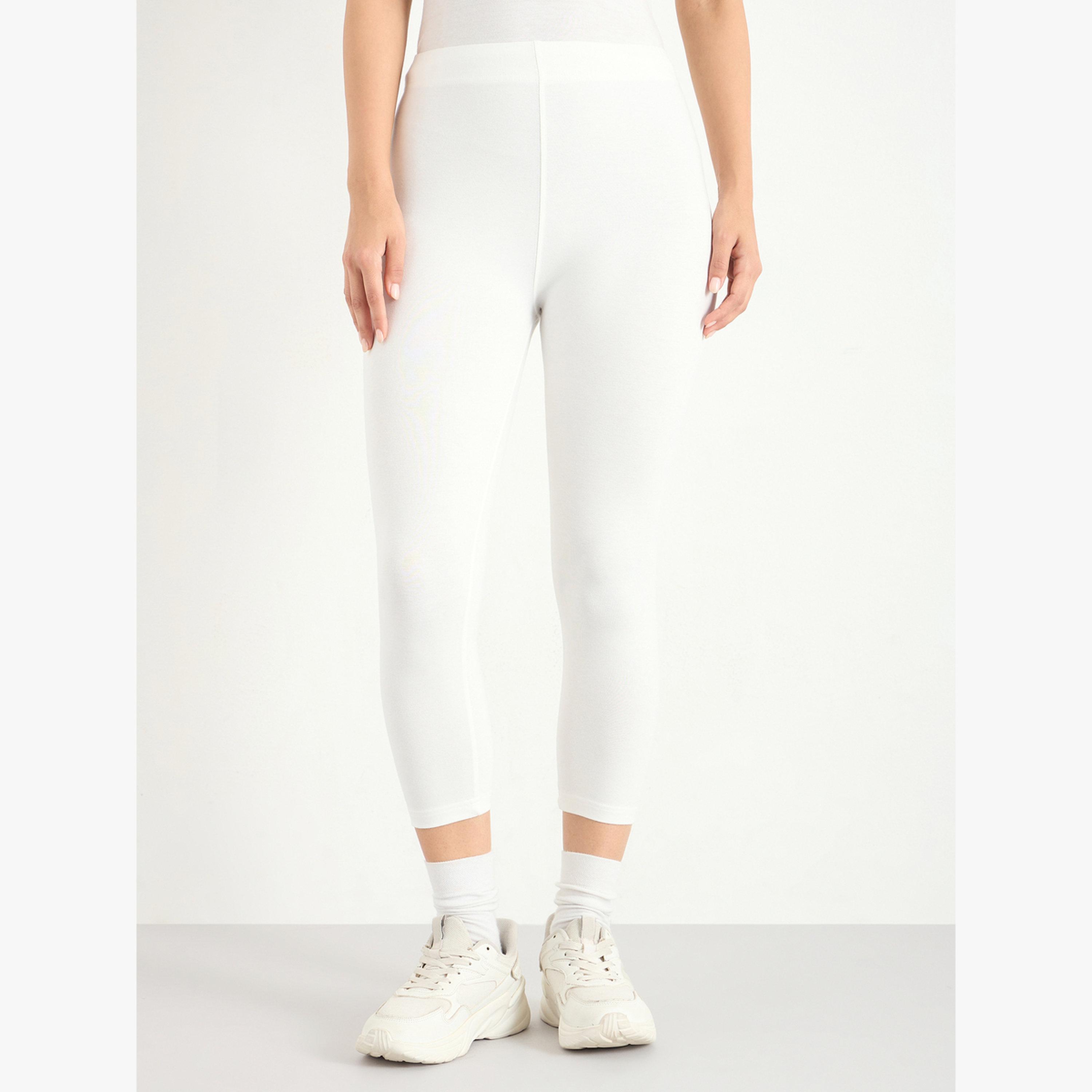 Styli Women Off White Capri Leggings-women-clothing-bottoms-leggings-image-1