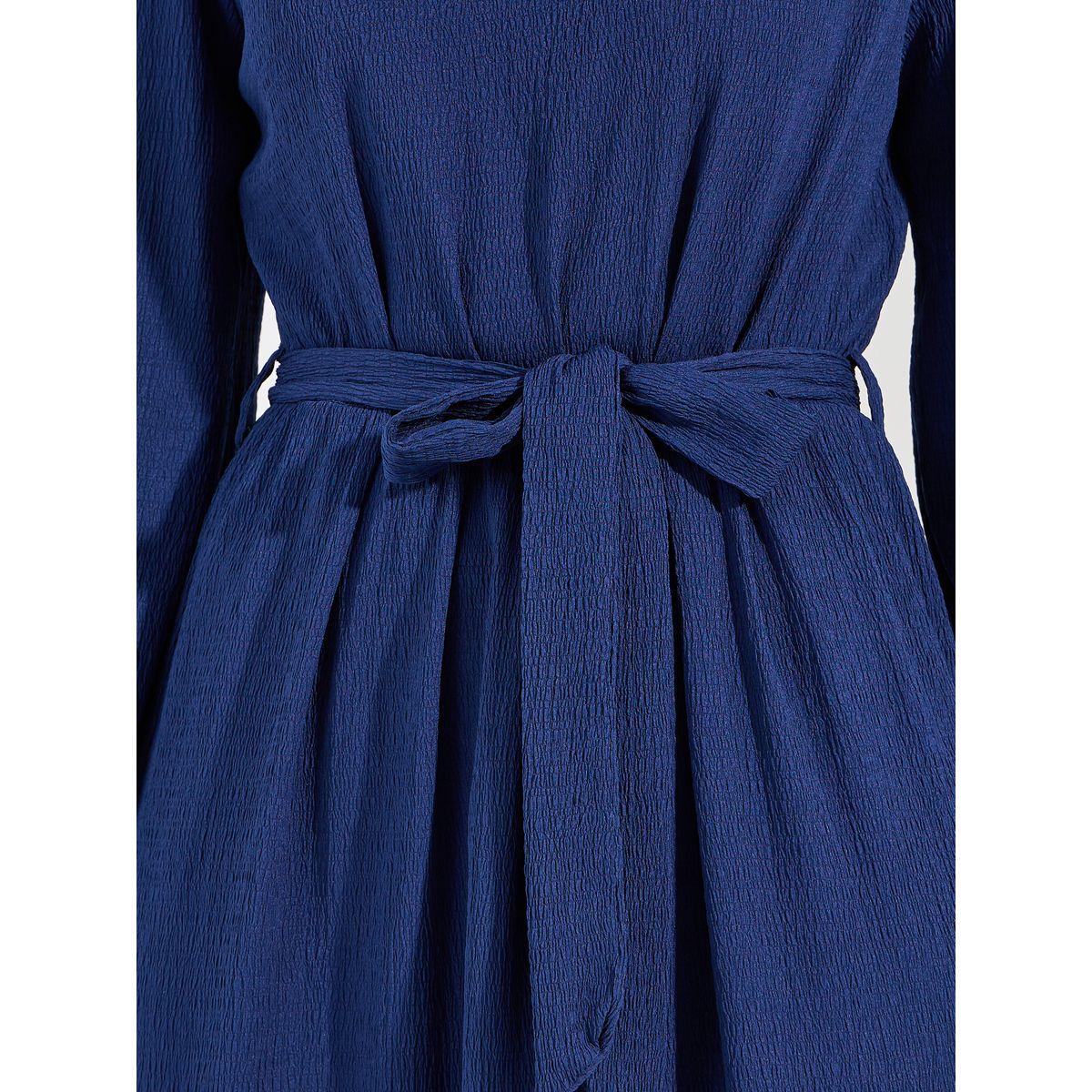 فستان ميدي بتصميم خاص مع اكمام طويلة وحزام-women-clothing-dresses-image-4