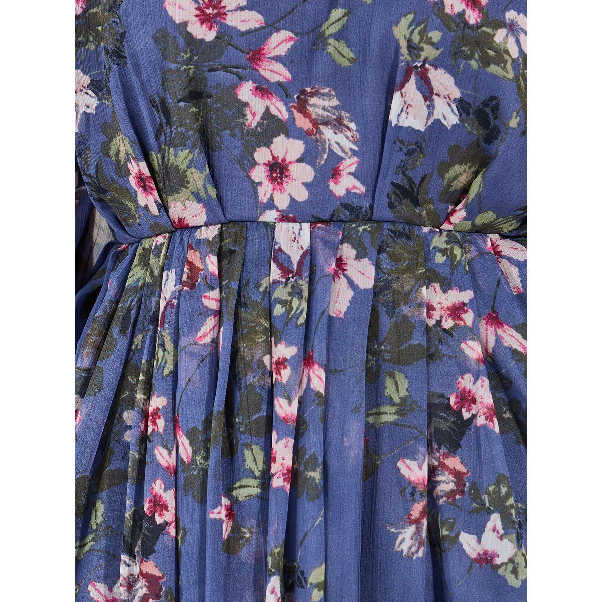Styli Floral Print Tie-Cuff Sleeves A-Line Midi Dress-women-clothing-dresses-image-3