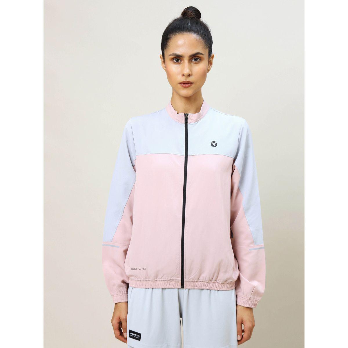 جاكيت منسوج بنمط كتل الالوان وأكمام طويلة تكنوسبورت × ستايلي-women-clothing-sportswearandactivewear-coatsandjackets-jackets-image-1