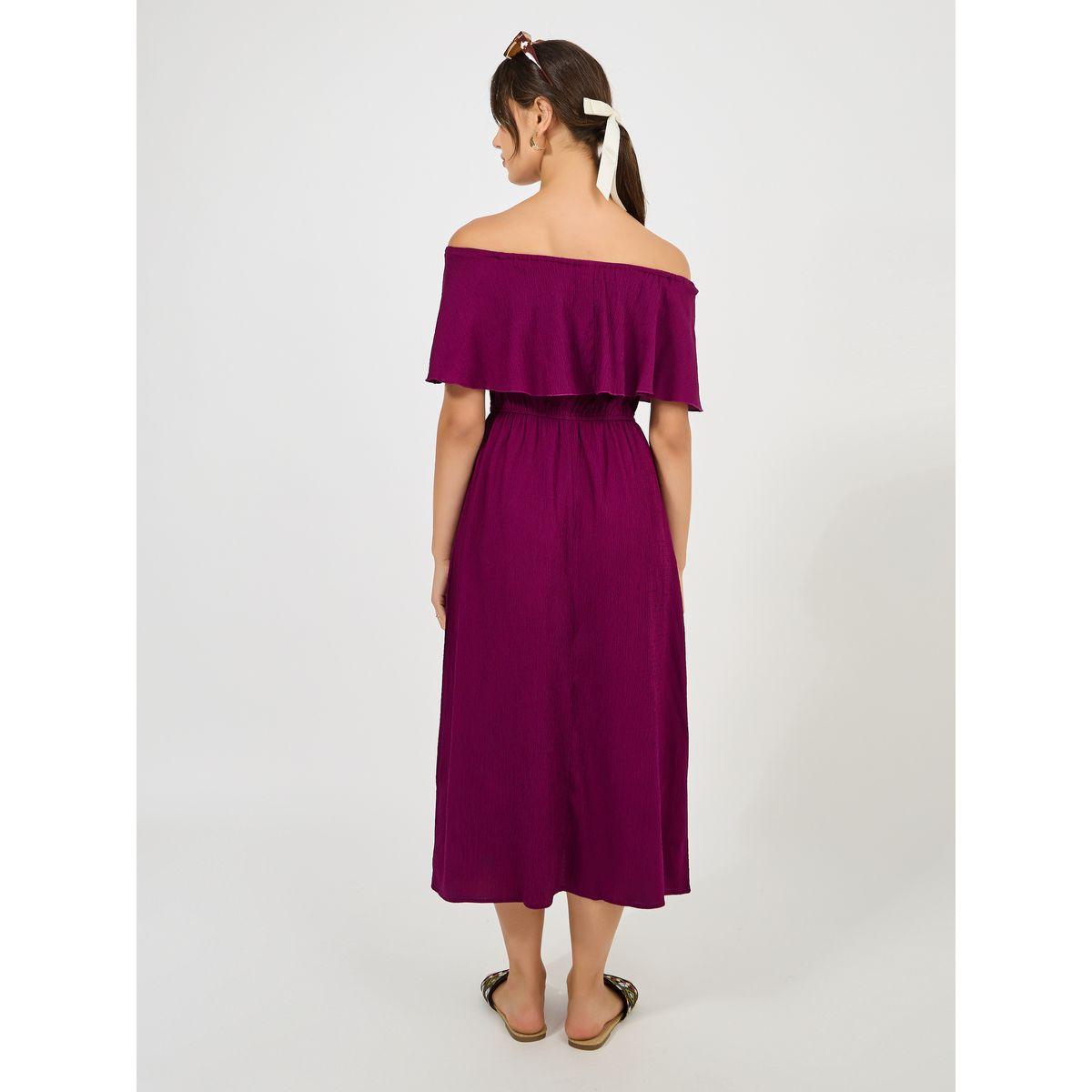 فستان ميدي سادة باكتاف مكشوفة-women-clothing-dresses-image-4