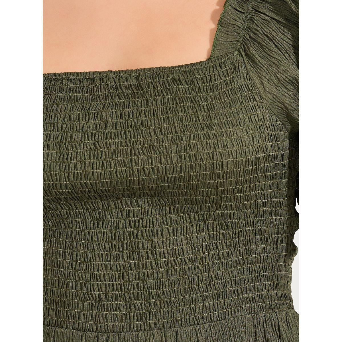 Styli Shirred Square Neck Tiered Midi Dress-women-clothing-dresses-image-3