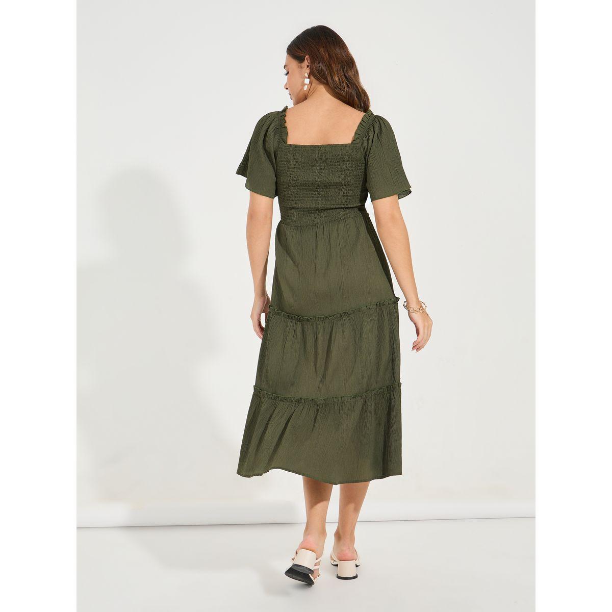 Styli Shirred Square Neck Tiered Midi Dress-women-clothing-dresses-image-6