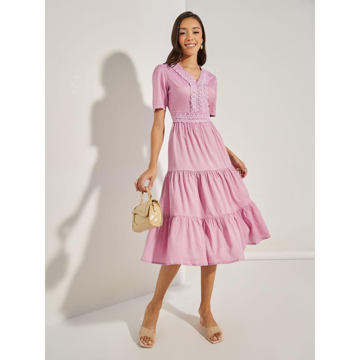 Styli Lace Insert Tiered Midi Dress-women-clothing-dresses-image-1