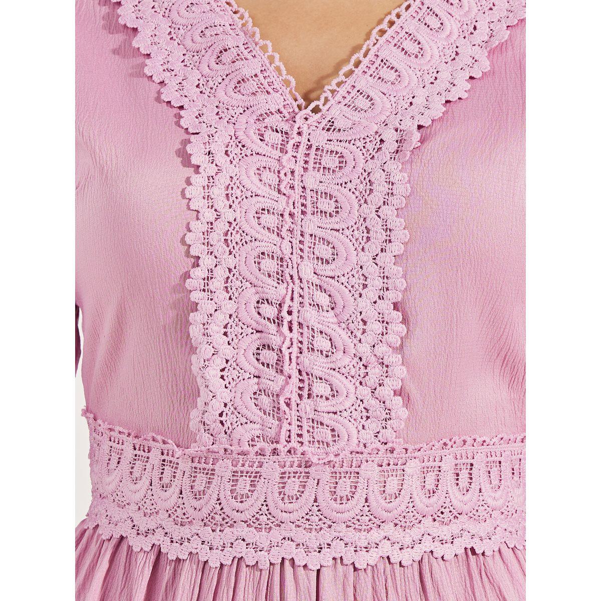 فستان ميدي بكسرات وتفاصيل دانتيل-women-clothing-dresses-image-3