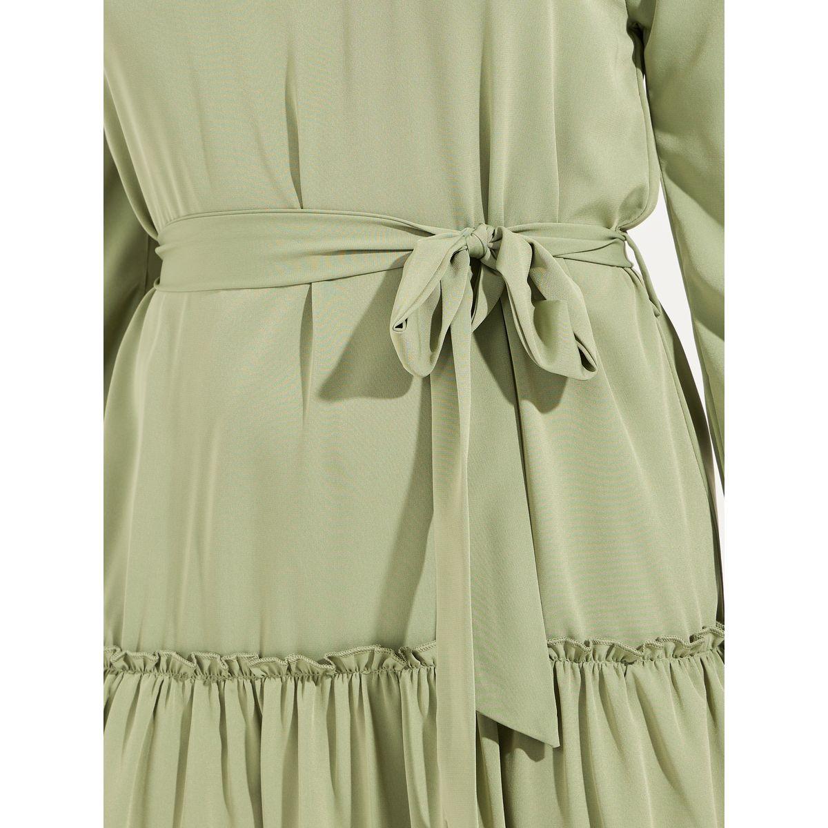 فستان ميدي سادة بكسرات مع اكمام طويلة-women-clothing-dresses-image-3