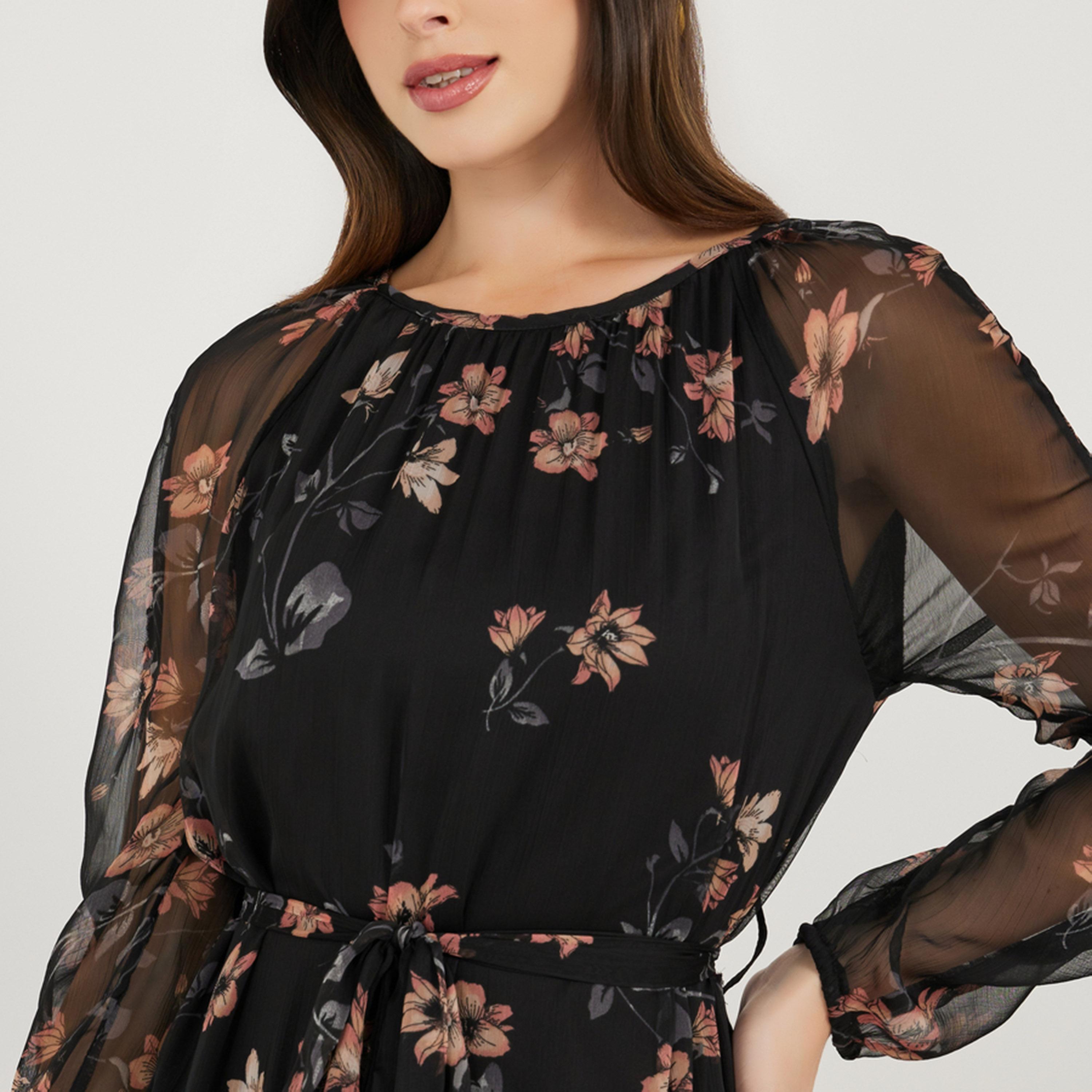 Styli Floral Print Long Sleeves Tiered Midi Dress-women-clothing-dresses-image-5