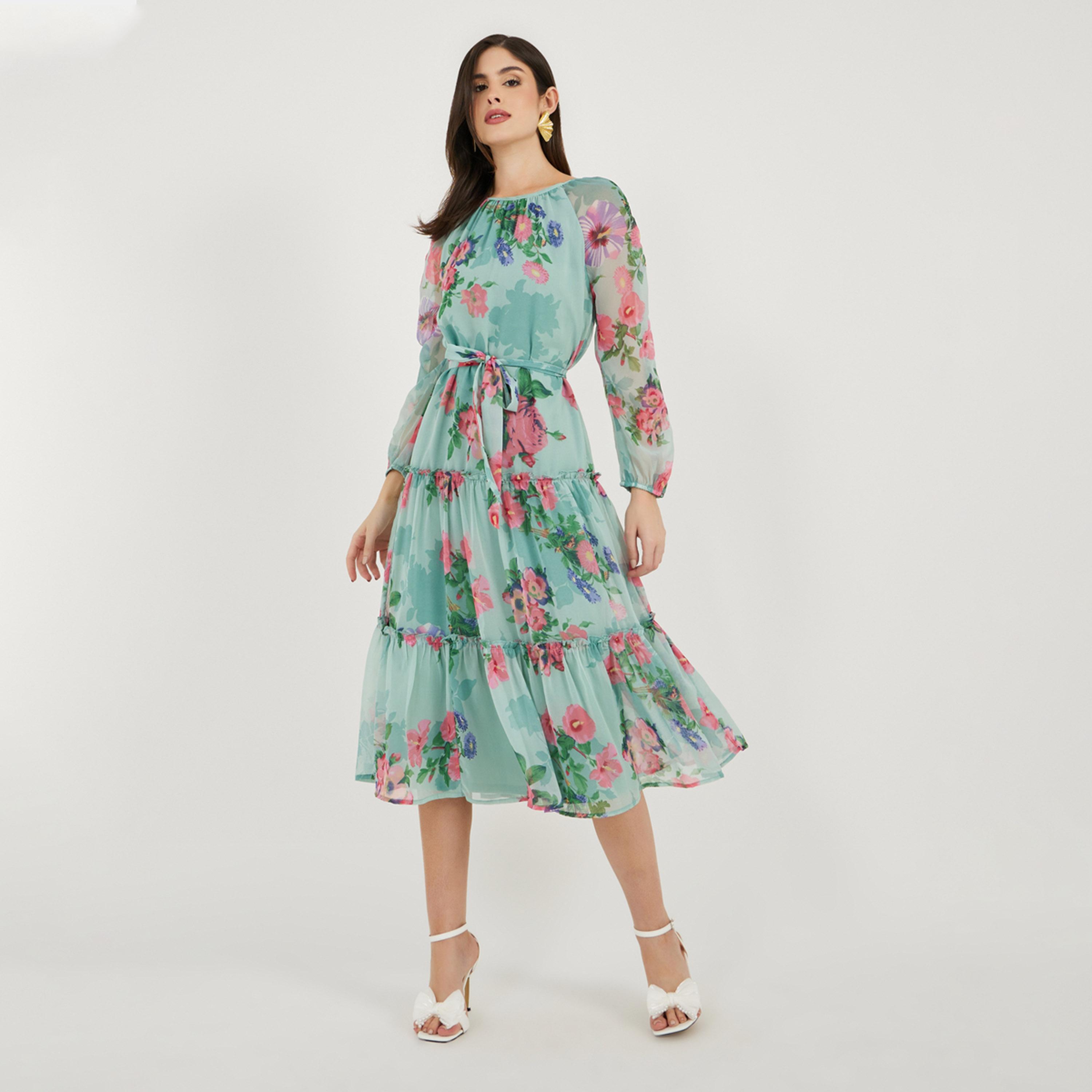 فيشود ستايلي - فستان ماكسي متعدد الطبقات بطبعة زهور-women-clothing-dresses-image-1